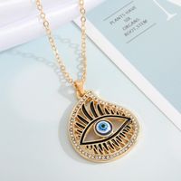 Turkey Blue Eye Pendant Alloy Diamond Necklace Wholesale Nihaojewelry sku image 14