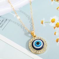 Turkey Blue Eye Pendant Alloy Diamond Necklace Wholesale Nihaojewelry sku image 2