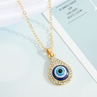 Turkey Blue Eye Pendant Alloy Diamond Necklace Wholesale Nihaojewelry sku image 4