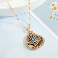 New Turkey Demon Eye Diamond Hollow Pendant Necklace Wholesale Nihaojewelry sku image 3