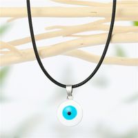 Wholesale Jewelry Blue Eye Dripping Oil Pendant Necklace Nihaojewelry sku image 2