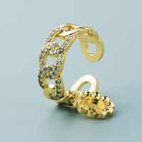 Retro Geometric Hollow Sunflower Shape Copper Gold-plated Ring Wholesale Nihaojewelry sku image 3