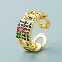 Retro Geometric Hollow Sunflower Shape Copper Gold-plated Ring Wholesale Nihaojewelry sku image 1