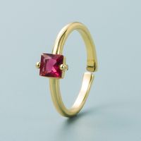 Einfacher Mehrfarbiger Diamantkupfer Vergoldeter Ring Großhandel Nihaojewelry sku image 2