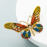 Fashion Butterfly Alloy Diamond Artificial Gemstones Women's Brooches sku image 1