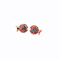 Wholesale Jewelry Small Fish Color Diamond Stud Earrings Nihaojewelry sku image 1