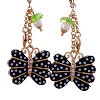 European And American Retro Diamonds Earrings Design Personality Spot Butterfly Studs Internet Celebrity Same Style Cold Style Ear Rings Fashion sku image 1