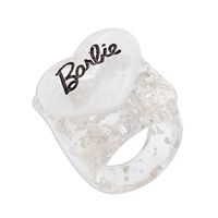 Bague En Résine Lettre Coeur Couleur Bonbon Simple En Gros Nihaojewelry sku image 1