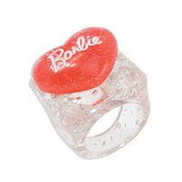 Simple Candy Color Heart Letter Resin Ring Wholesale Nihaojewelry sku image 2