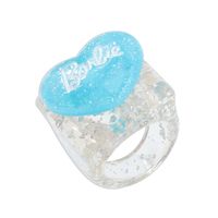 Simple Candy Color Heart Letter Resin Ring Wholesale Nihaojewelry sku image 5