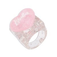 Simple Candy Color Heart Letter Resin Ring Wholesale Nihaojewelry sku image 6