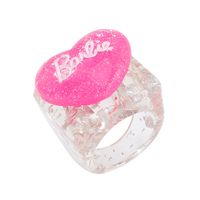 Simple Candy Color Heart Letter Resin Ring Wholesale Nihaojewelry sku image 7