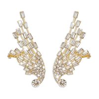 Retro Full Diamond Earrings Angel Wings Earrings Wholesale Nihaojewelry sku image 1
