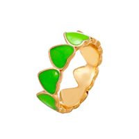 Retro Color Heart Oil Drop Ring Wholesale Nihaojewelry sku image 2