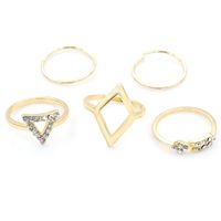 Fashion Rings For Women Korean Hollow Five-pointed Geometric Three-piece Ring sku image 28