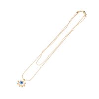 Einfache Doppelschicht Vergoldete Perlen Harz Auge Anhänger Halskette Großhandel Nihaojewelry sku image 1