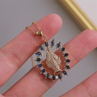Wholesale Jewelry Virgin Mary Pendant Copper Inlaid Zirconium Necklace Nihaojewelry sku image 1