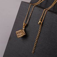 Wholesale Jewelry Dice Pendant Copper Inlaid Zirconium Necklace Nihaojewelry sku image 1