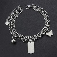Titanium Steel Fashion Heart Shape Chain Lock Tag Bracelets Wholesale Nihaojewelry main image 3