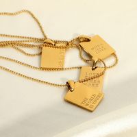 European And American Ins Internet Celebrity Necklace 18k Gold Stainless Steel Text Necklace For Women Fashion Trendy Style Necklace Jewelry main image 5
