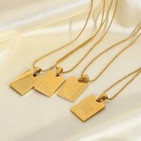 European And American Ins Internet Celebrity Necklace 18k Gold Stainless Steel Text Necklace For Women Fashion Trendy Style Necklace Jewelry main image 4