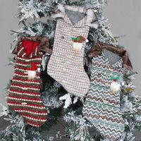 Hong Kong Love Plaid Christmas Stockings Knitted Candy Bag Christmas Tree Ornaments Socks Holiday Gift Bag Decoration Props main image 5