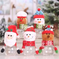 New Creative Christmas Transparent Plastic Doll Candy Jar Wholesale Nihaojewelry main image 1