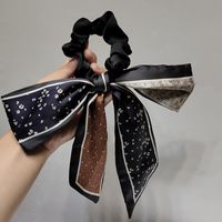 Fashion Polka Dots Big Bow Ribbon Satin Print Hair Scrunchies Wholesale Nihaojewelry main image 4