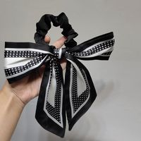 Fashion Polka Dots Big Bow Ribbon Satin Print Hair Scrunchies Wholesale Nihaojewelry main image 5
