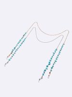 Fashion Two-piece Natural Turquoise Stone Glasses Mask Copper Chain Wholesale Nihaojewelry main image 3