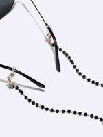 Simple Two-piece Chain Black White Pearl Glasses Mask Copper Chain Wholesale Nihaojewelry main image 5