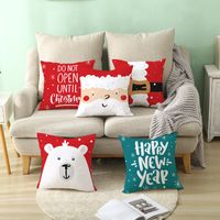 Christmas Cartoon Printing Sofa Cushion Peach Skin Pillowcase Wholesale Nihaojewelry main image 6