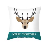 Christmas Cartoon Printing Sofa Cushion Peach Skin Pillowcase Wholesale Nihaojewelry main image 3