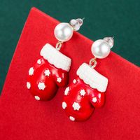 Christmas Series New Alloy Resin Bear Gift Box Earrings Wholesale Nihaojewelry main image 4