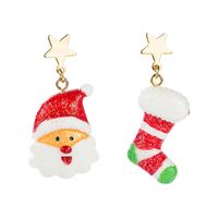 Christmas Series New Alloy Resin Bear Gift Box Earrings Wholesale Nihaojewelry main image 6