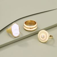 New Retro Alloy Diamond Square Ring Three-piece Wholesale Nihaojewelry main image 1