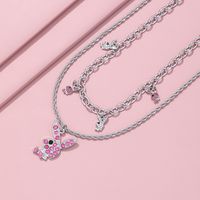 Wholesale Jewelry Cartoon Cute Rabbit Multi-layer Necklace Nihaojewelry main image 3