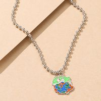 Wholesale Jewelry Dripping Oil Earth Frog Round Bead Chain Necklace Nihaojewelry main image 1