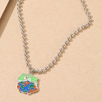 Wholesale Jewelry Dripping Oil Earth Frog Round Bead Chain Necklace Nihaojewelry main image 3