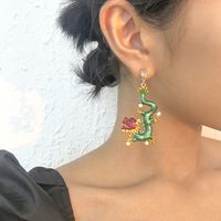 Fashion Drop Oil Hit Color Dragon Earrings Wholesale Nihaojewelry main image 1