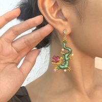 Fashion Drop Oil Hit Color Dragon Earrings Wholesale Nihaojewelry main image 3