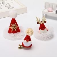 Christmas Red Sequined Small Hat Veil Hairpin Wholesale Nihaojewelry main image 2