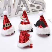 Christmas Red Sequined Small Hat Veil Hairpin Wholesale Nihaojewelry main image 3