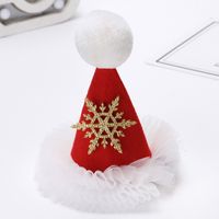 Christmas Red Sequined Small Hat Veil Hairpin Wholesale Nihaojewelry main image 4