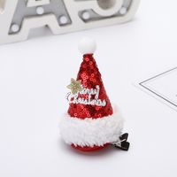Christmas Red Sequined Small Hat Veil Hairpin Wholesale Nihaojewelry main image 5