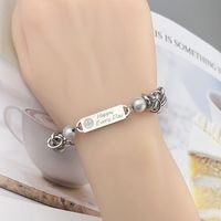 Bracelets D&#39;étiquette De Verrouillage De Chaîne De Forme De Coeur De Mode D&#39;acier Au Titane En Gros Nihaojewelry sku image 4
