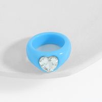 Ins High-profile Figure Ring Female Niche Design Candy Color Resin Tide High Sense Index Finger Ring Resin Little Finger Ring sku image 6