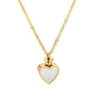 Titanium Steel 18K Gold Plated Fashion Heart Necklace sku image 3