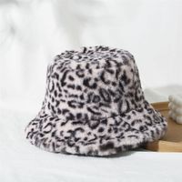 Fashion Leopard Lamb Plush Fisherman Hat Wholesale Nihaojewelry sku image 2