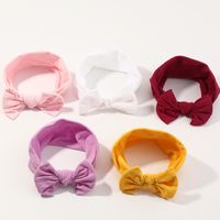 Solid Color Big Bow Children's Soft Hairband Wholesale Nihaojewelry main image 3